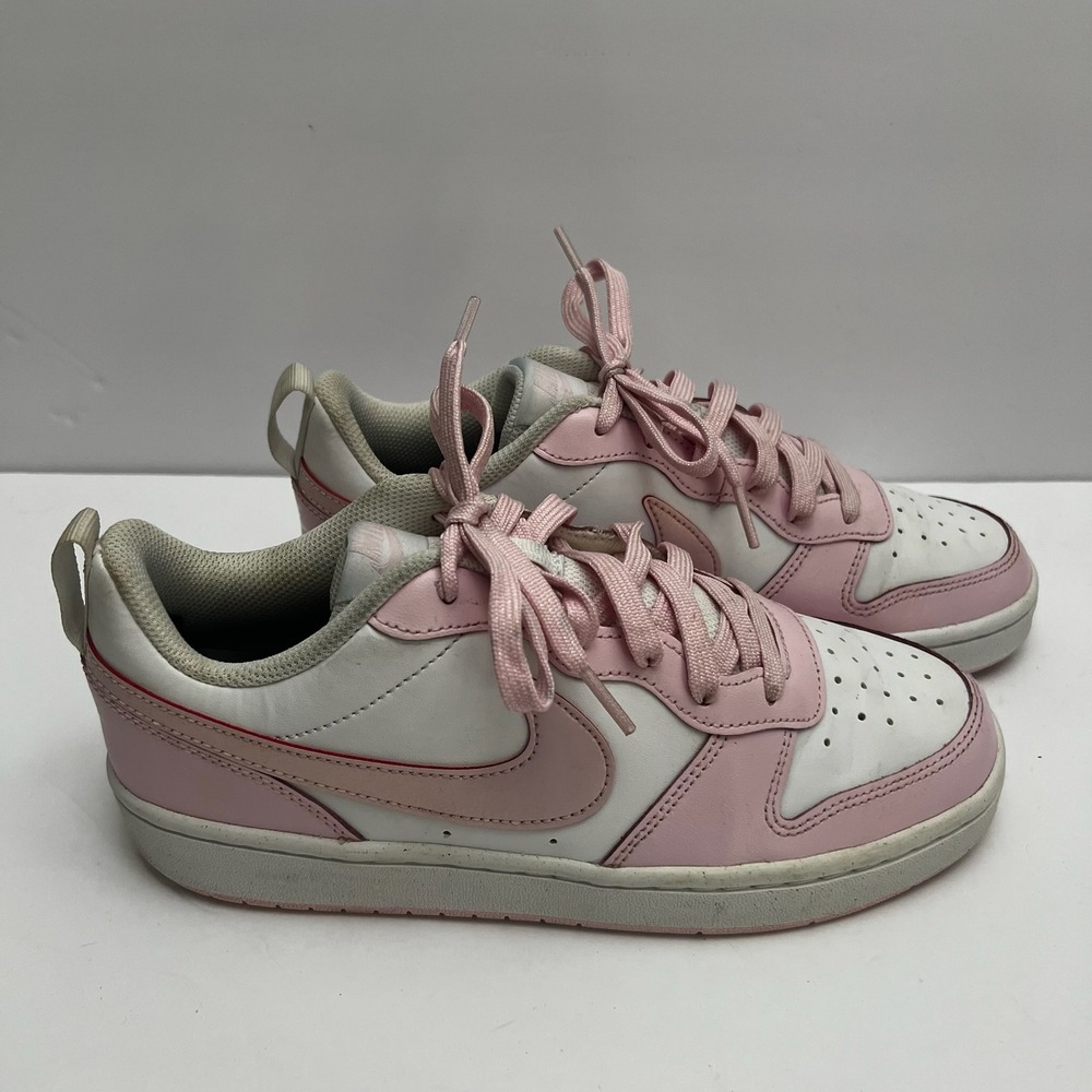 Nike Court Borough Low 2 Youth Girls Size 7Y Shoes DQ0492-100 White Pink Foam